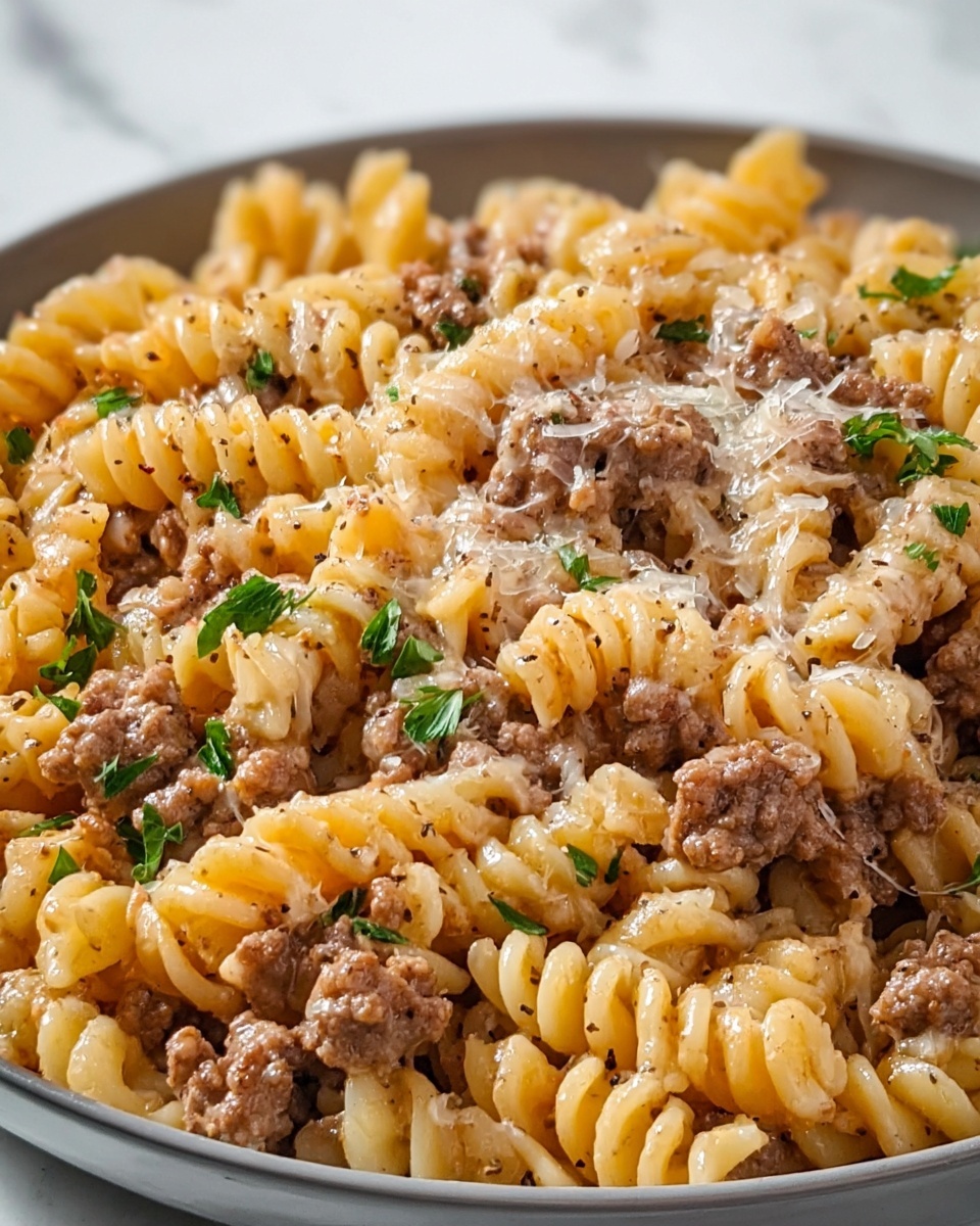 One-Pot Beef and Cheddar Ranch Pasta Recipe - Recipe Image