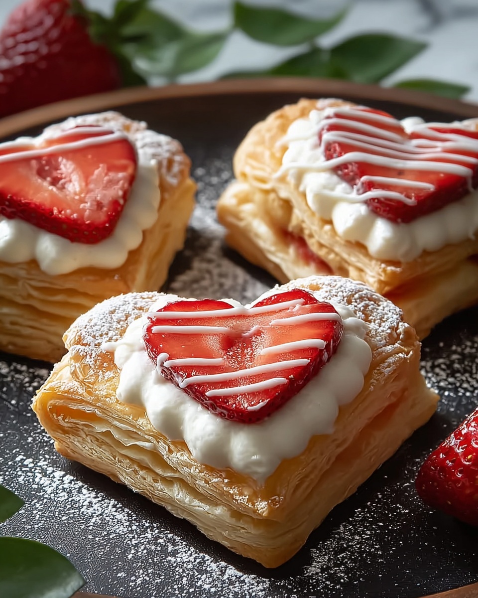 Strawberry Puff Pastry Hearts Recipe - Recipe Image