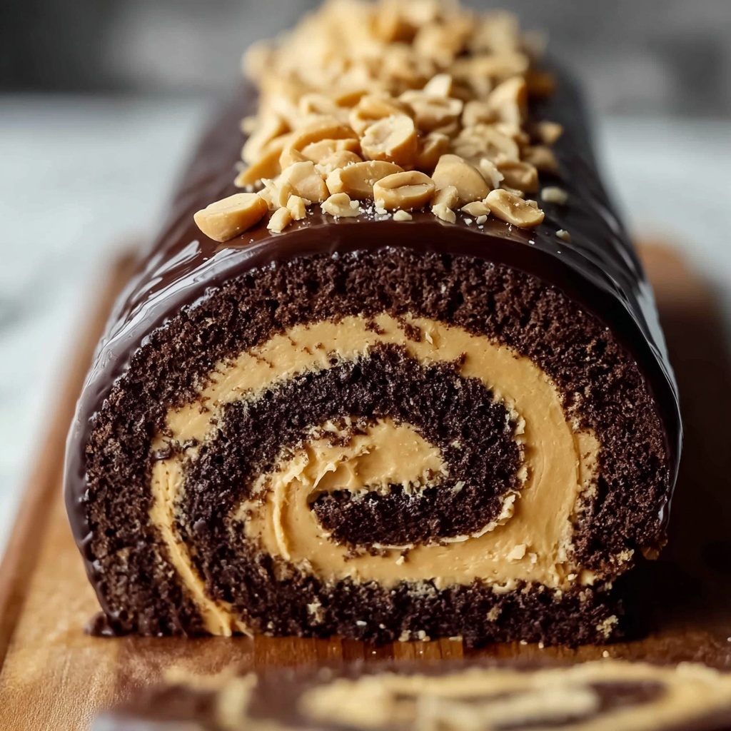 Chocolate Peanut Butter Cake Roulade Recipe - Recipe Image