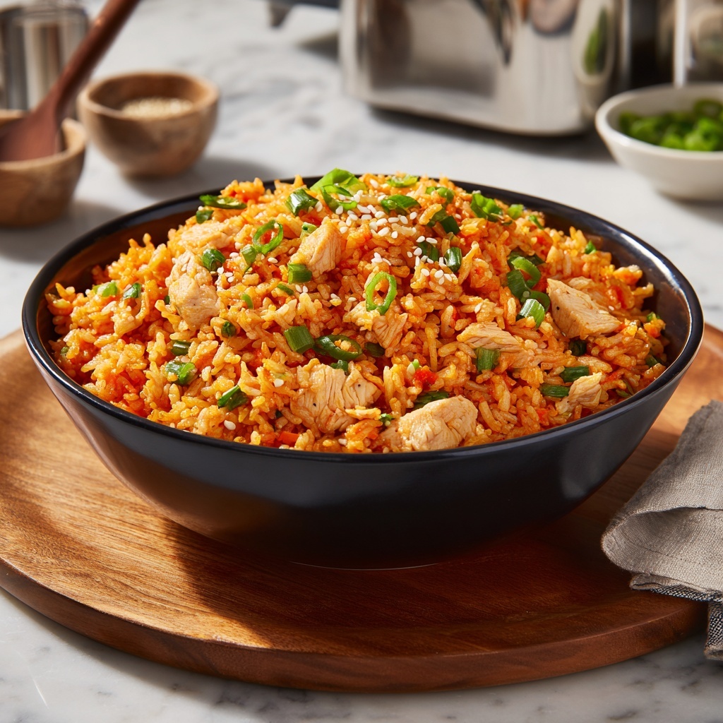 Kimchi Fried Rice with Chicken Recipe - Recipe Image