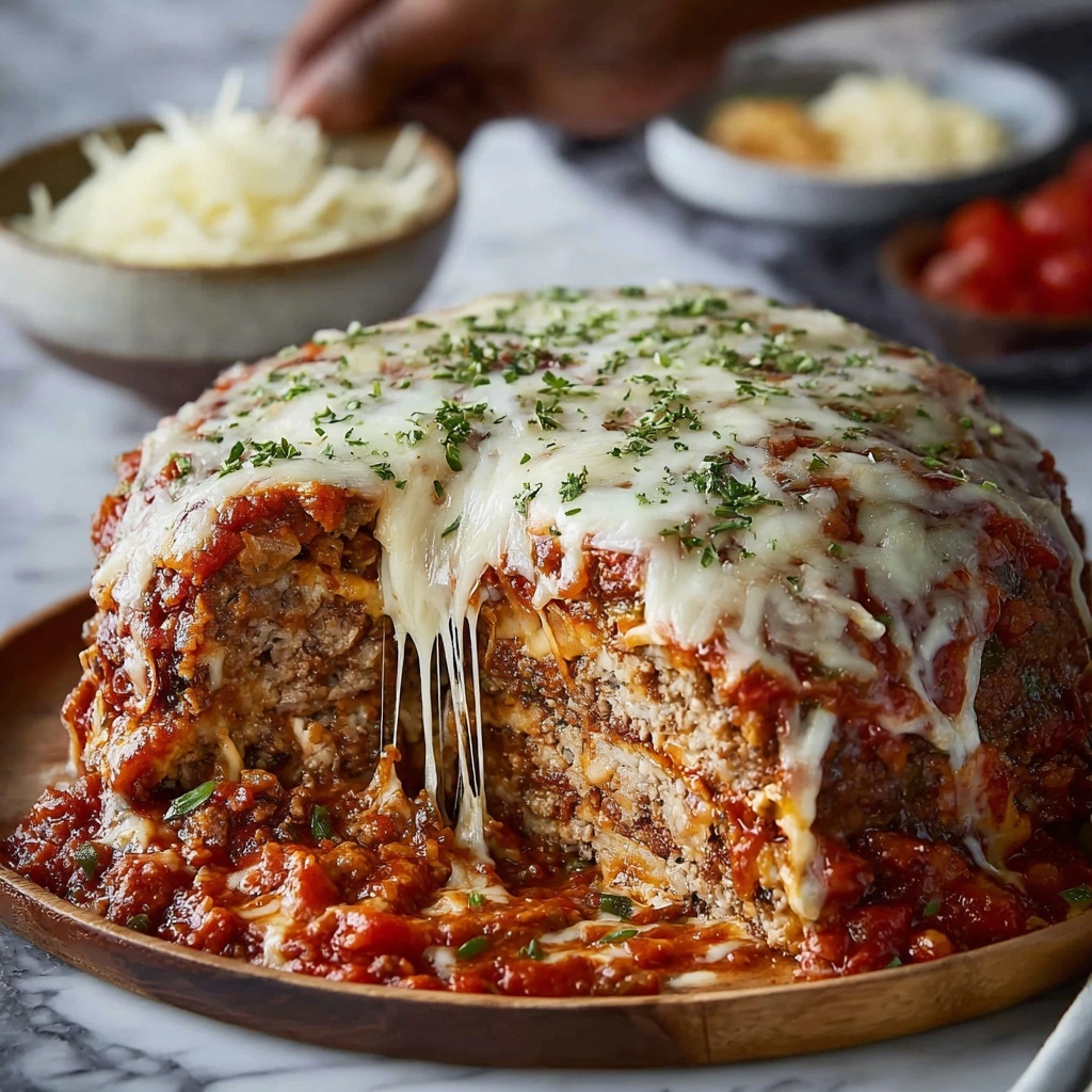 Classic Italian Meatloaf with Mozzarella and Marinara Recipe - Recipe Image