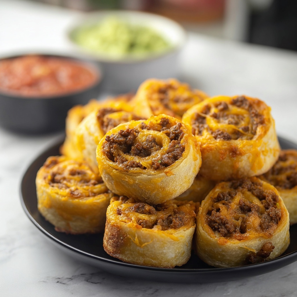 Cheesy Taco Pinwheels Recipe - Recipe Image