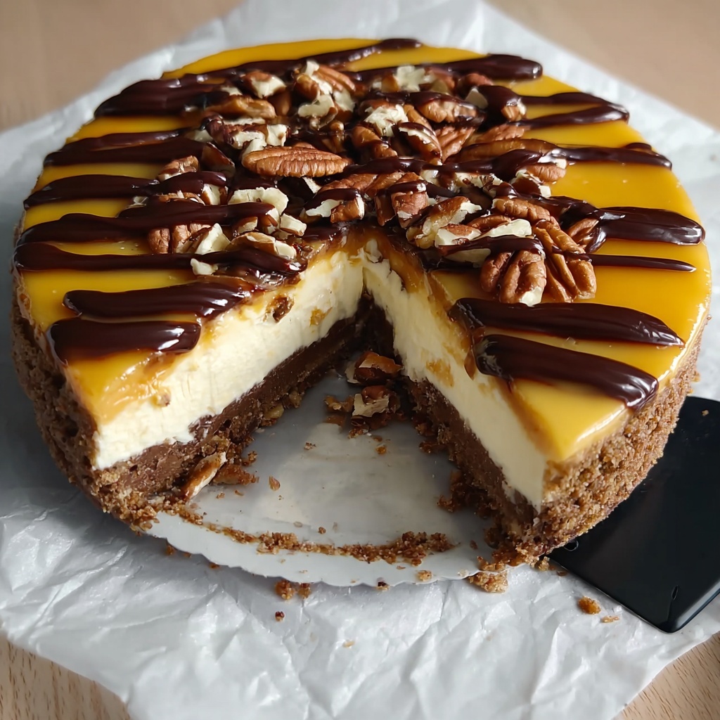 Keto Turtle Cheesecake Recipe - Recipe Image