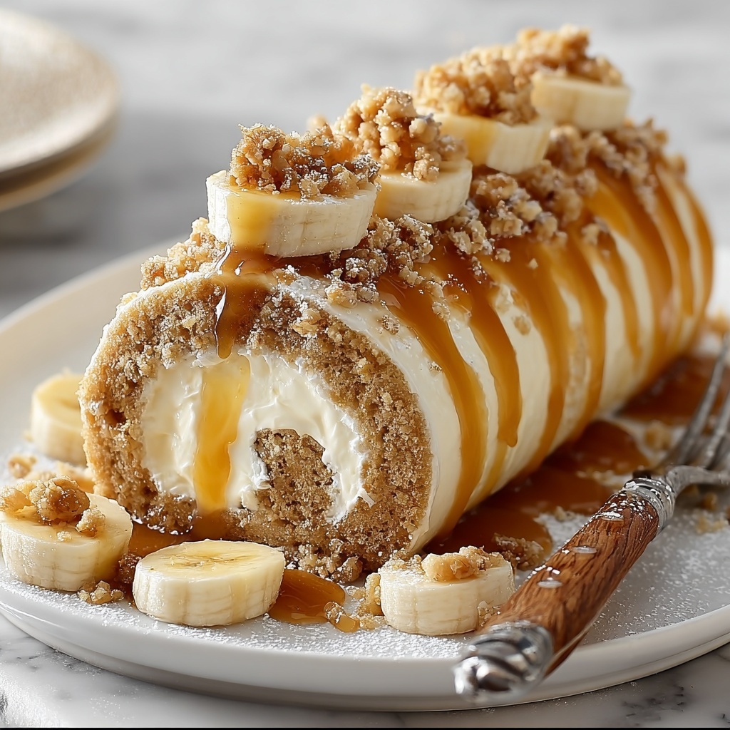 Caramel Banana Cake Roll Recipe - Recipe Image