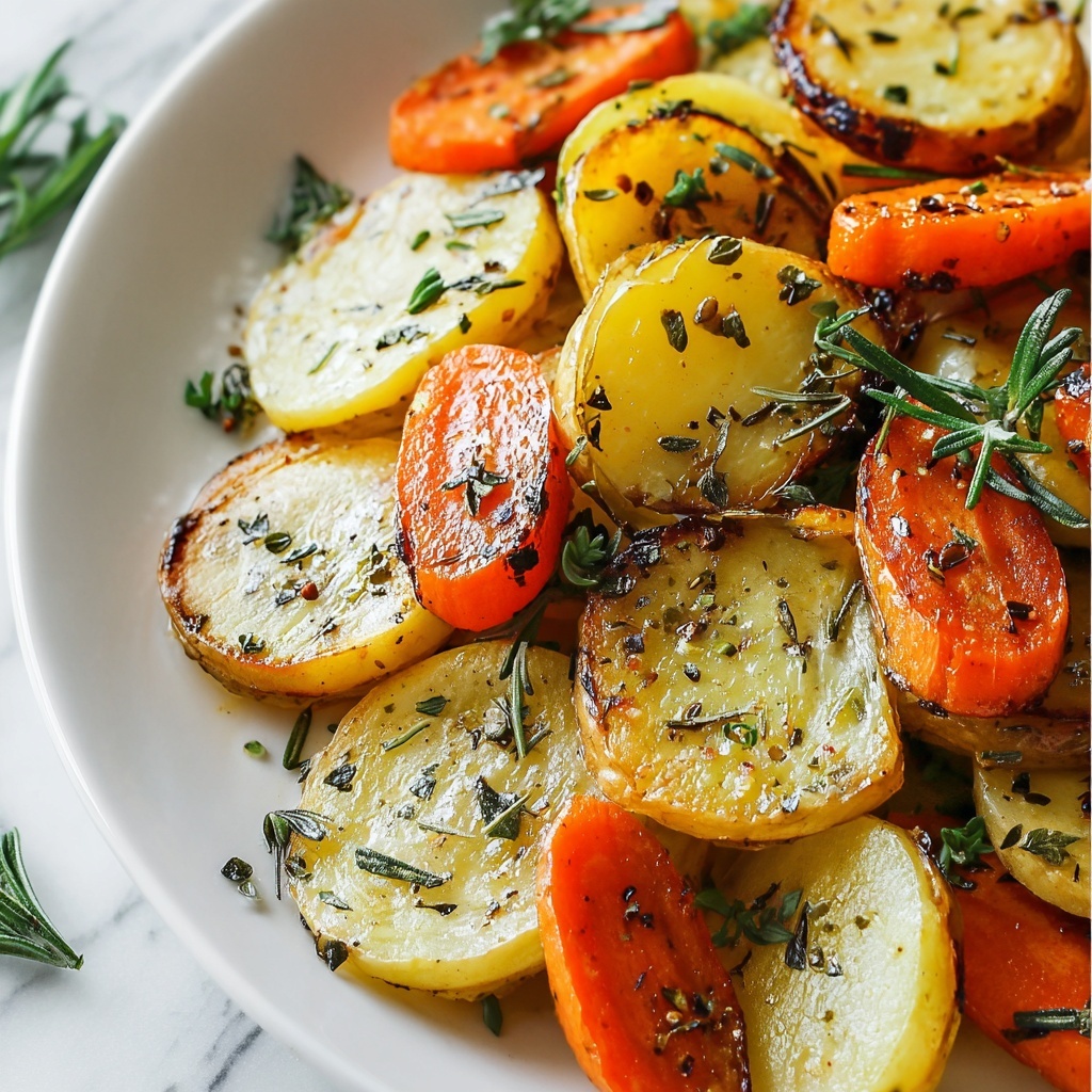 Garlic Herb Roasted Potatoes, Carrots, and Zucchini Recipe - Recipe Image