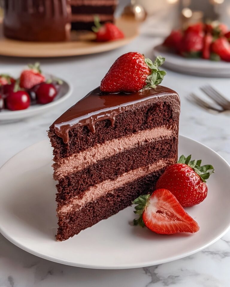 Strawberry Chocolate Cake with Strawberry Jam and Cream Cheese Frosting Recipe