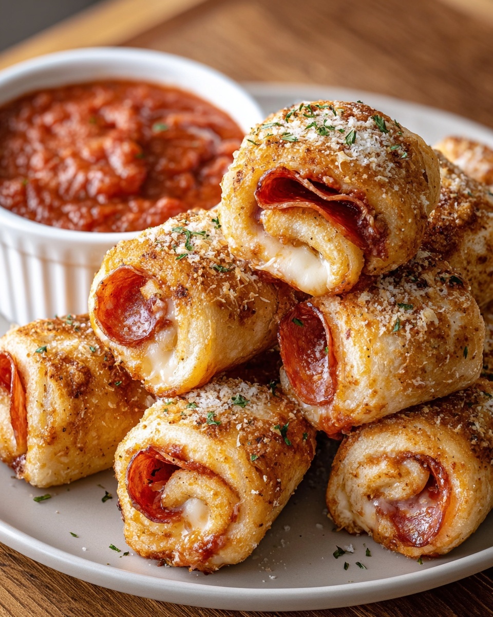 Cheesy Pepperoni Pizza Roll Ups Recipe - Recipe Image