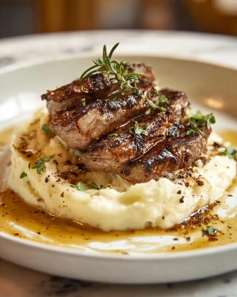 Garlic Parmesan Chicken & Steak Bake with Cheesy Loaded Mashed Potatoes Recipe