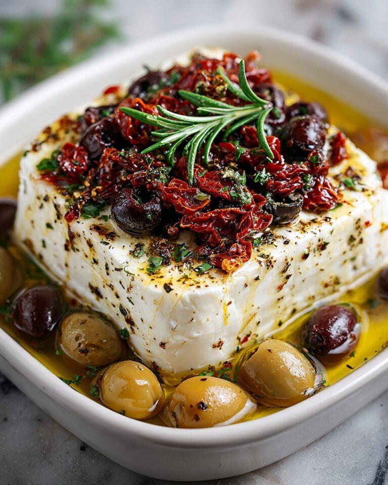 Baked Feta with Olives and Sun-Dried Tomatoes Recipe