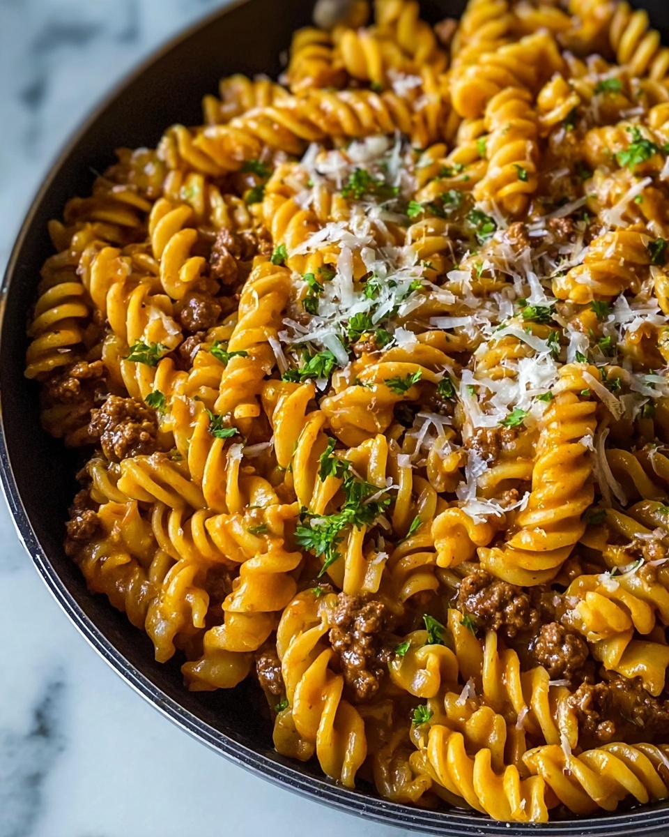 One-Pot Beef and Cheddar Ranch Pasta Recipe - Recipe Image