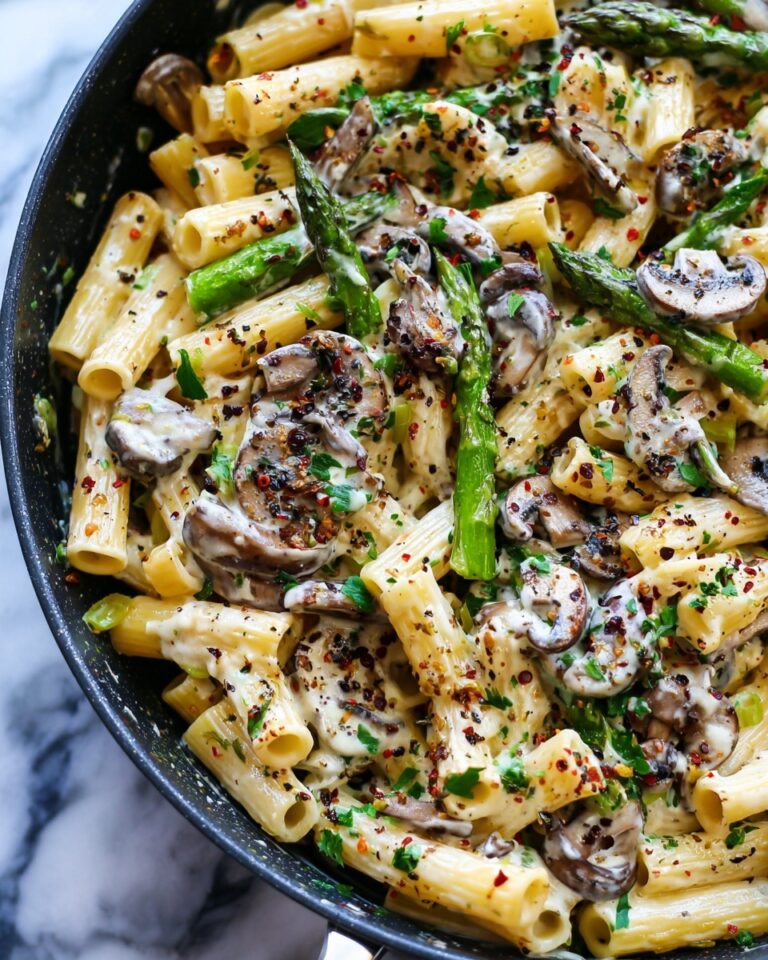 Creamy Mushroom and Asparagus Chicken Penne Recipe