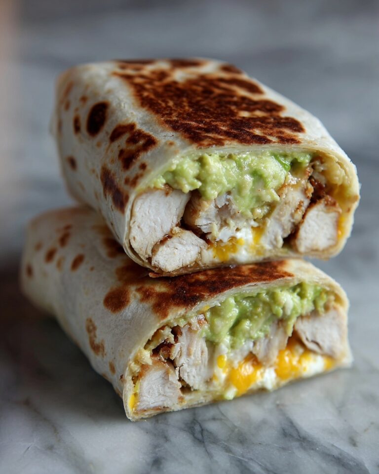 Spicy Cheesy Garlic Chicken & Avocado Wraps Recipe