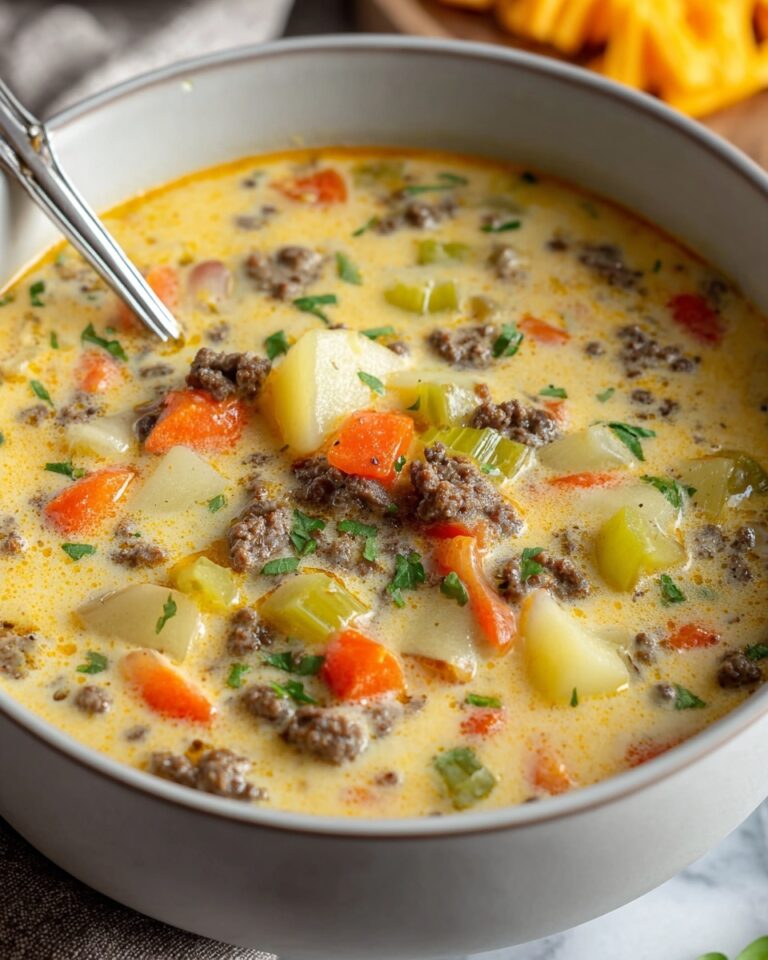 Easy Slow Cooker Cheeseburger Soup Recipe