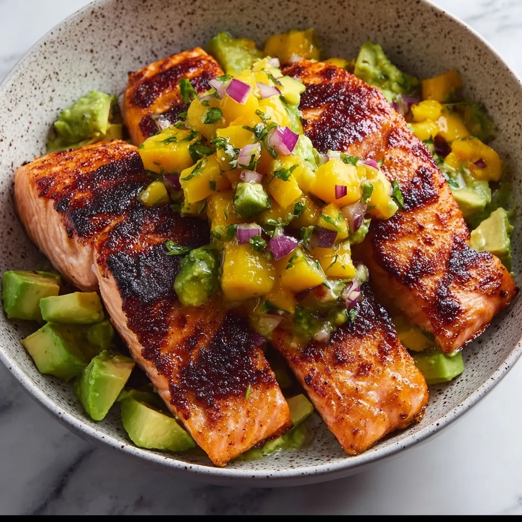 BBQ Salmon with Mango Avocado Salsa Recipe - Recipe Image