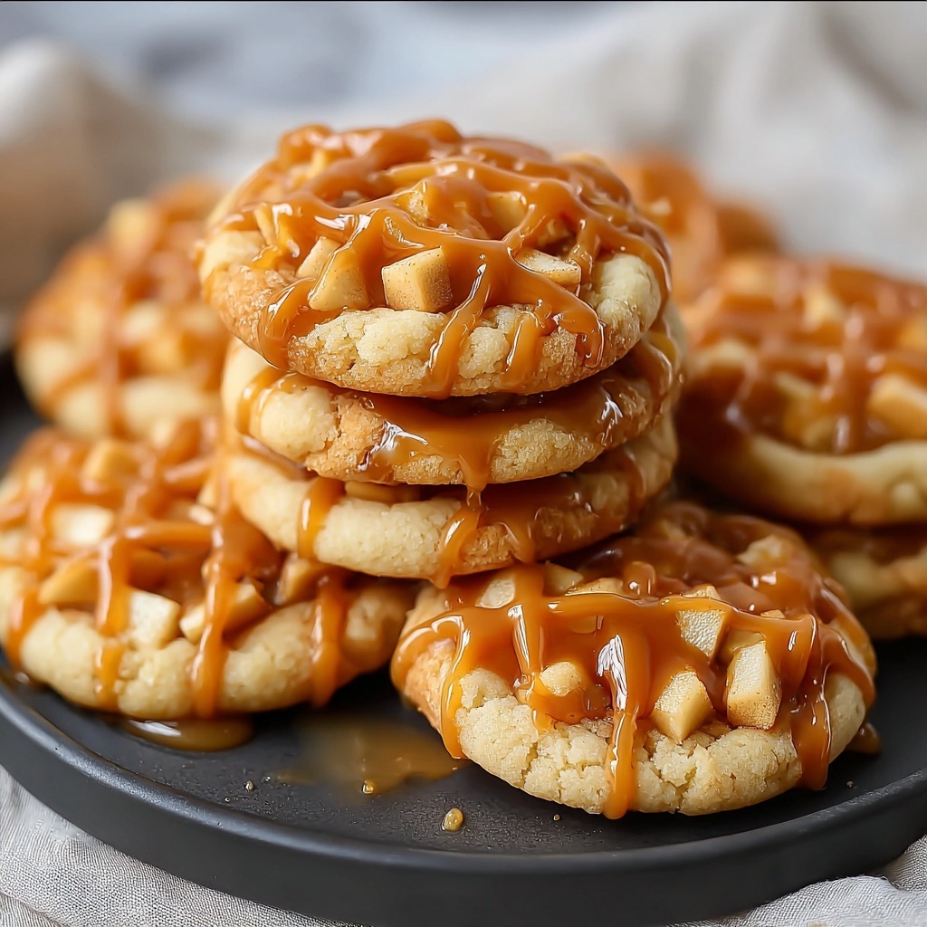 Caramel-Drizzled Apple Cinnamon Cookies Recipe - Recipe Image