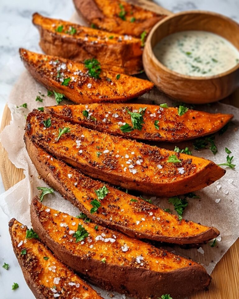 Garlic Parmesan Sweet Potato Wedges Recipe