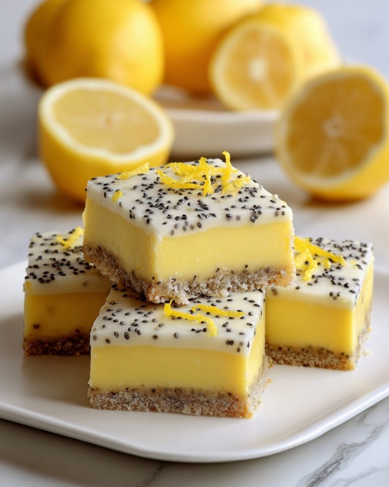Low Sugar Lemon Poppy Seed Greek Yogurt Bars Recipe