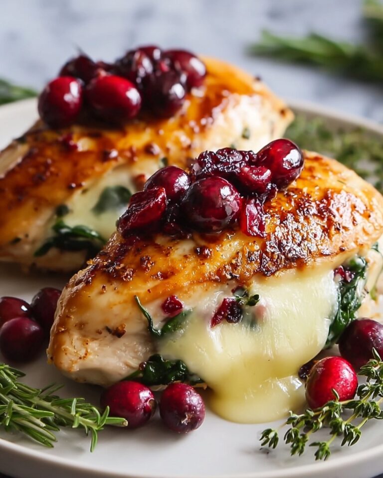 Cranberry & Spinach Stuffed Chicken Breasts with Brie Recipe