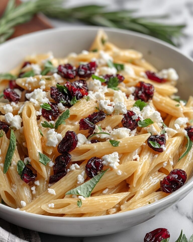 Feta & Cranberry Penne Salad with Orange Vinaigrette Recipe