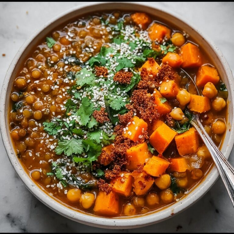 Sweet Potato Lentil Curry with Crispy Sesame Chickpeas Recipe