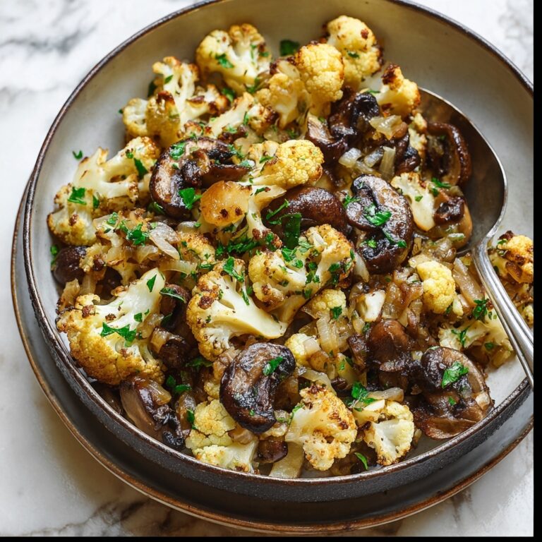 Garlic Cauliflower and Mushrooms Skillet Recipe