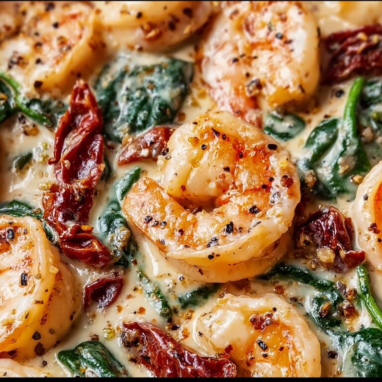 Creamy Sun-Dried Tomato Shrimp with Spinach Pasta Recipe