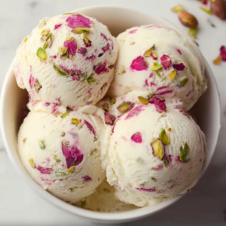 Rose Pistachio Cheesecake Ice Cream Recipe