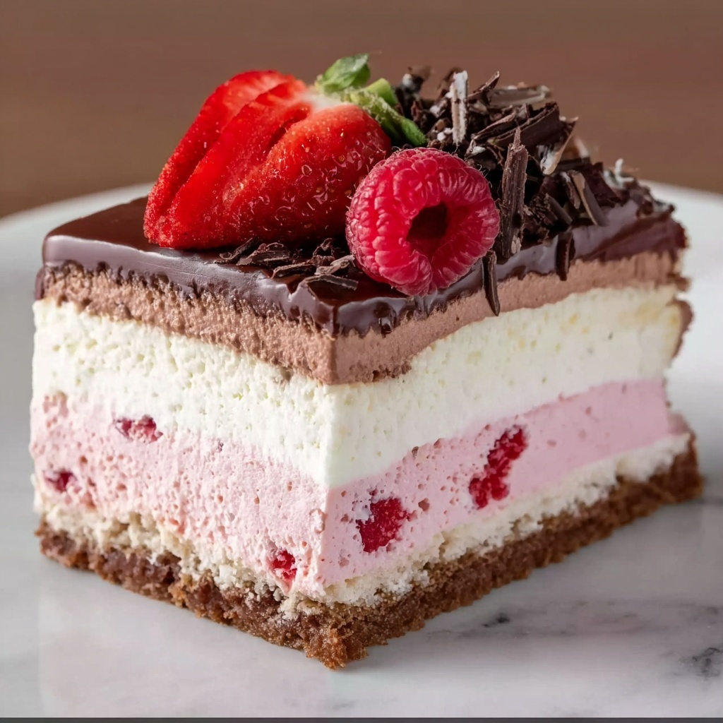 Neapolitan Cheesecake Cake Recipe - Recipe Image