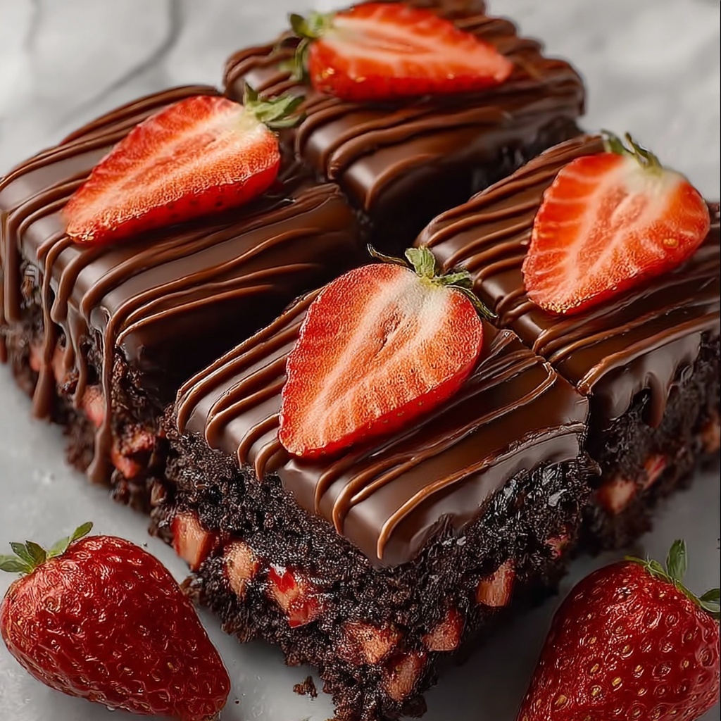 Chocolate-Covered Strawberry Brownies Recipe - Recipe Image