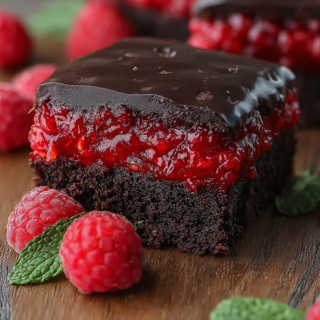 Raspberry Chocolate Poke Cake Recipe - Recipe Image