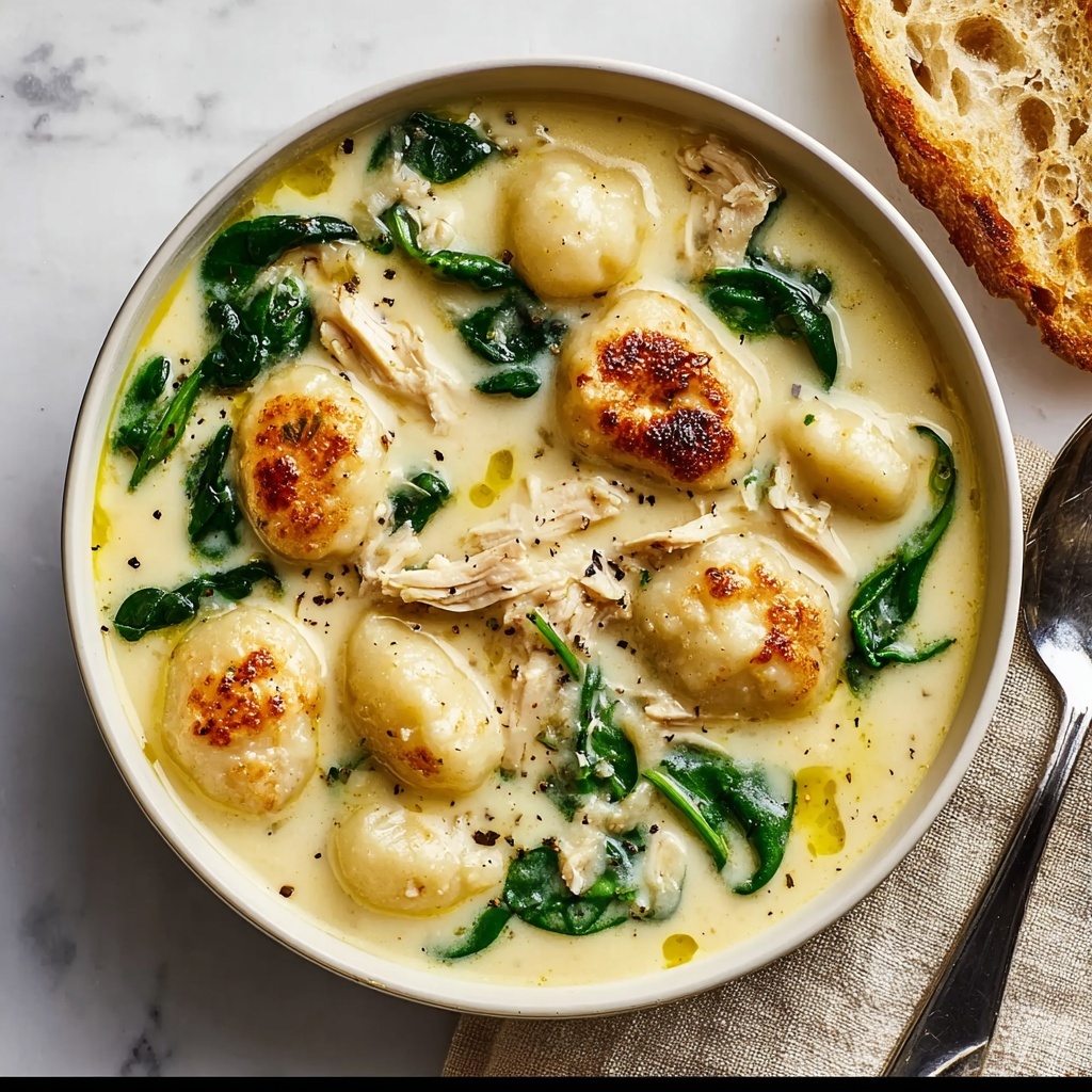 Creamy Chicken Gnocchi Soup with Garlic Recipe - Recipe Image