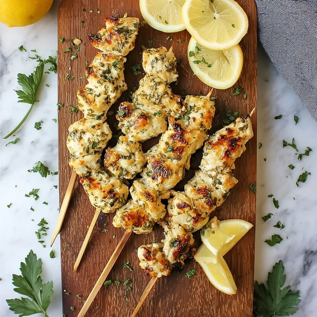 Garlic Parmesan Chicken Skewers Recipe - Recipe Image