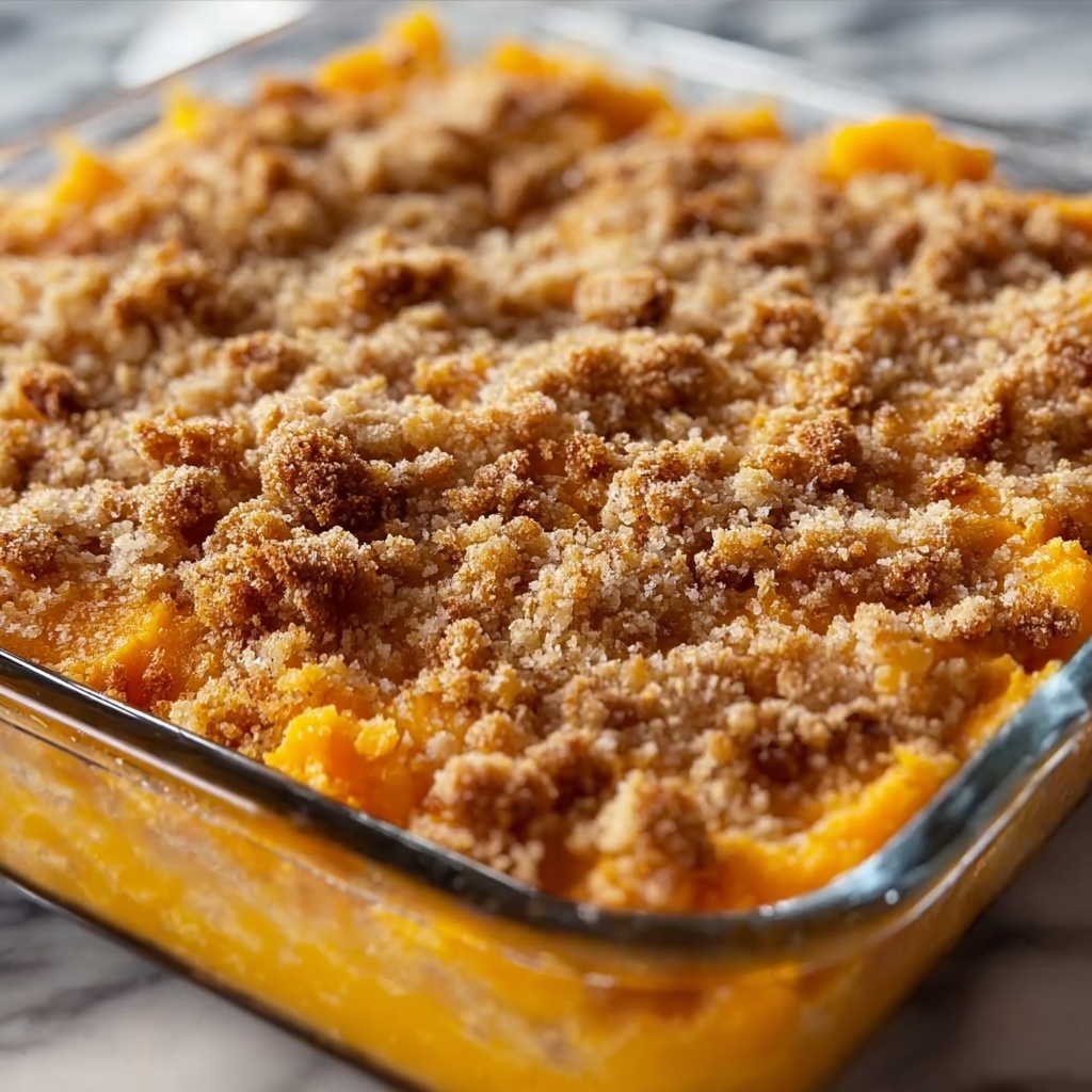 Sweet Potato Casserole with Pecan Topping and Marshmallows Recipe - Recipe Image