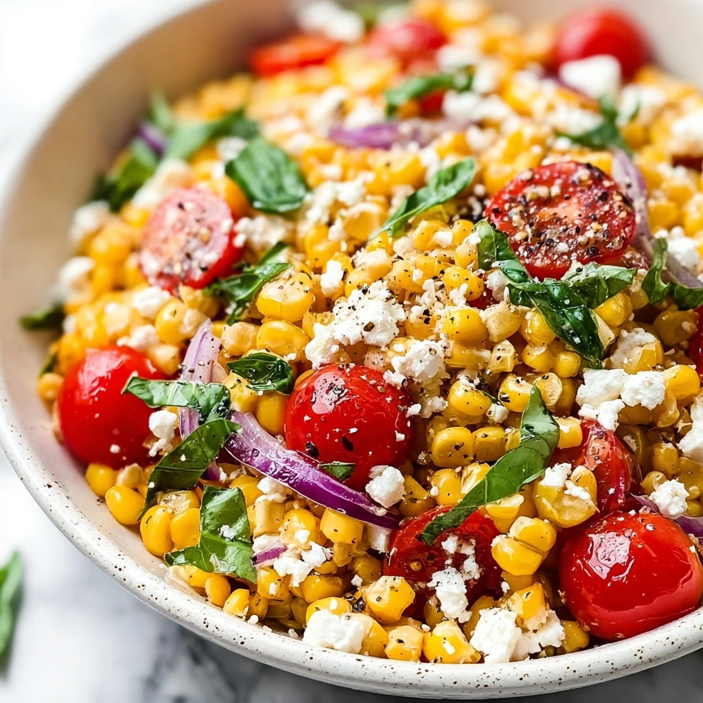 Grilled Corn Salad with Tomatoes, Feta, and Basil Recipe - Recipe Image