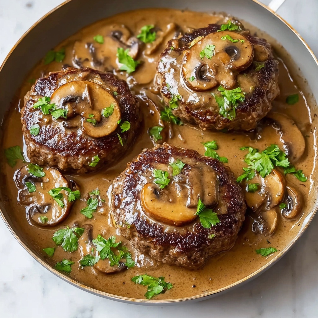 Easy Homemade Salisbury Steak with Mushroom Gravy Recipe - Recipe Image