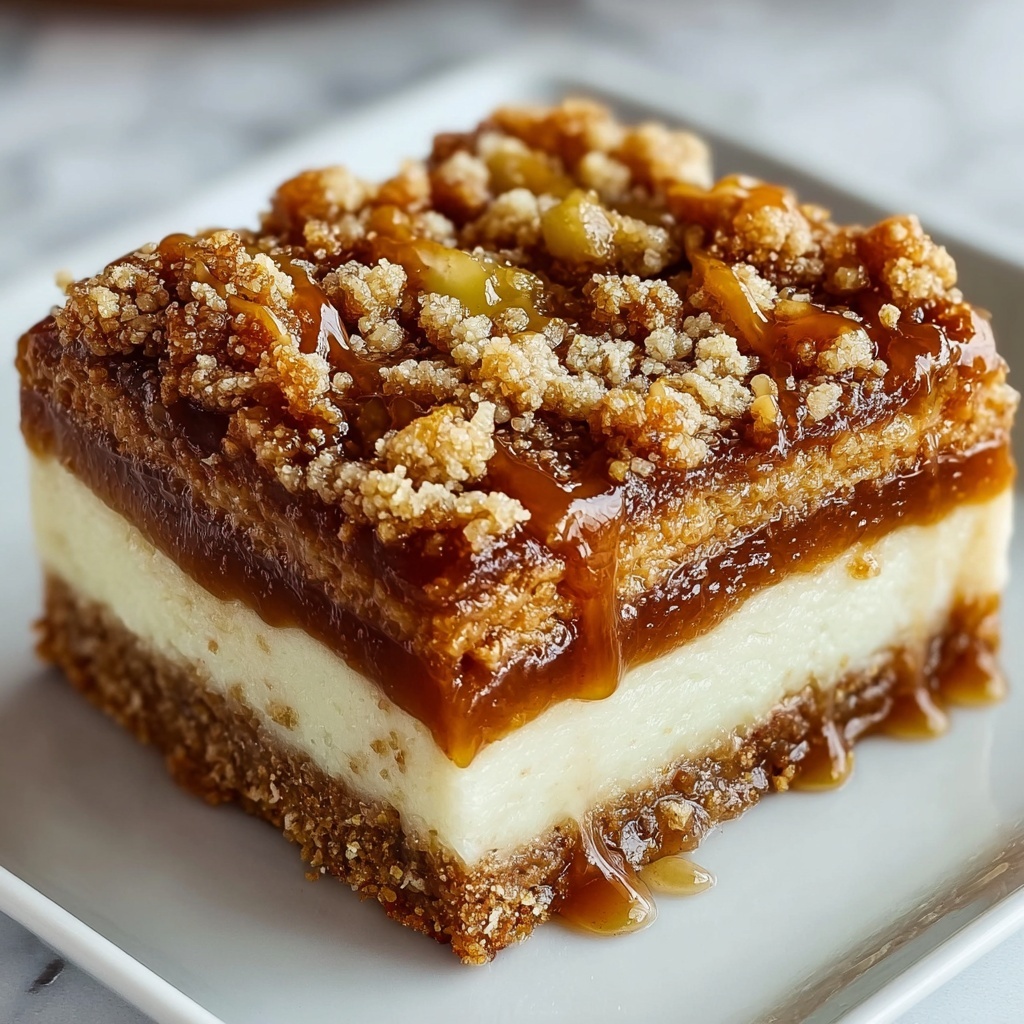 Salted Caramel Apple Cheesecake Bars Recipe - Recipe Image