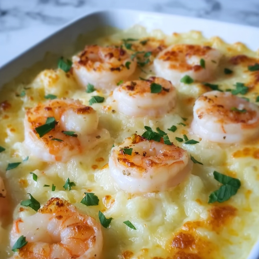 Shrimp and Scallop Gratin with Cauliflower Recipe - Recipe Image