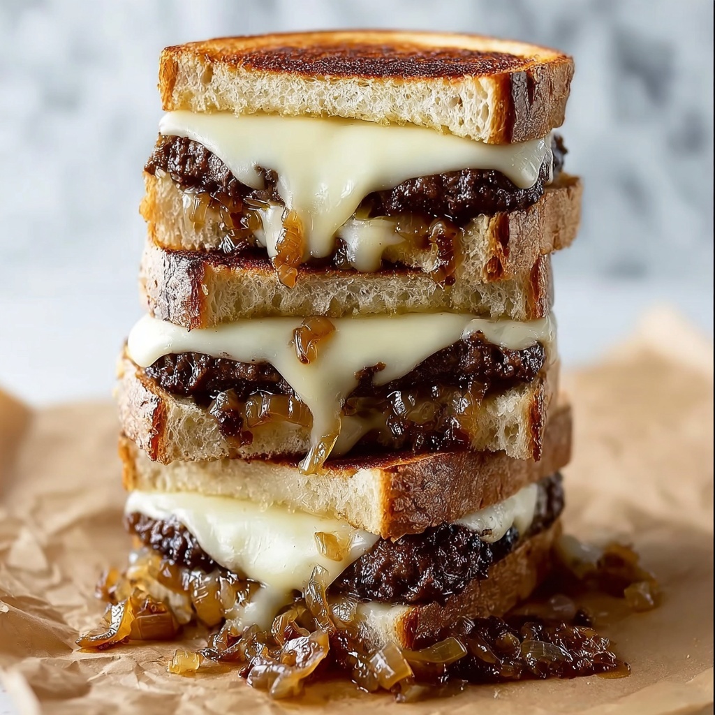 Classic Patty Melt with Caramelized Onions Recipe - Recipe Image