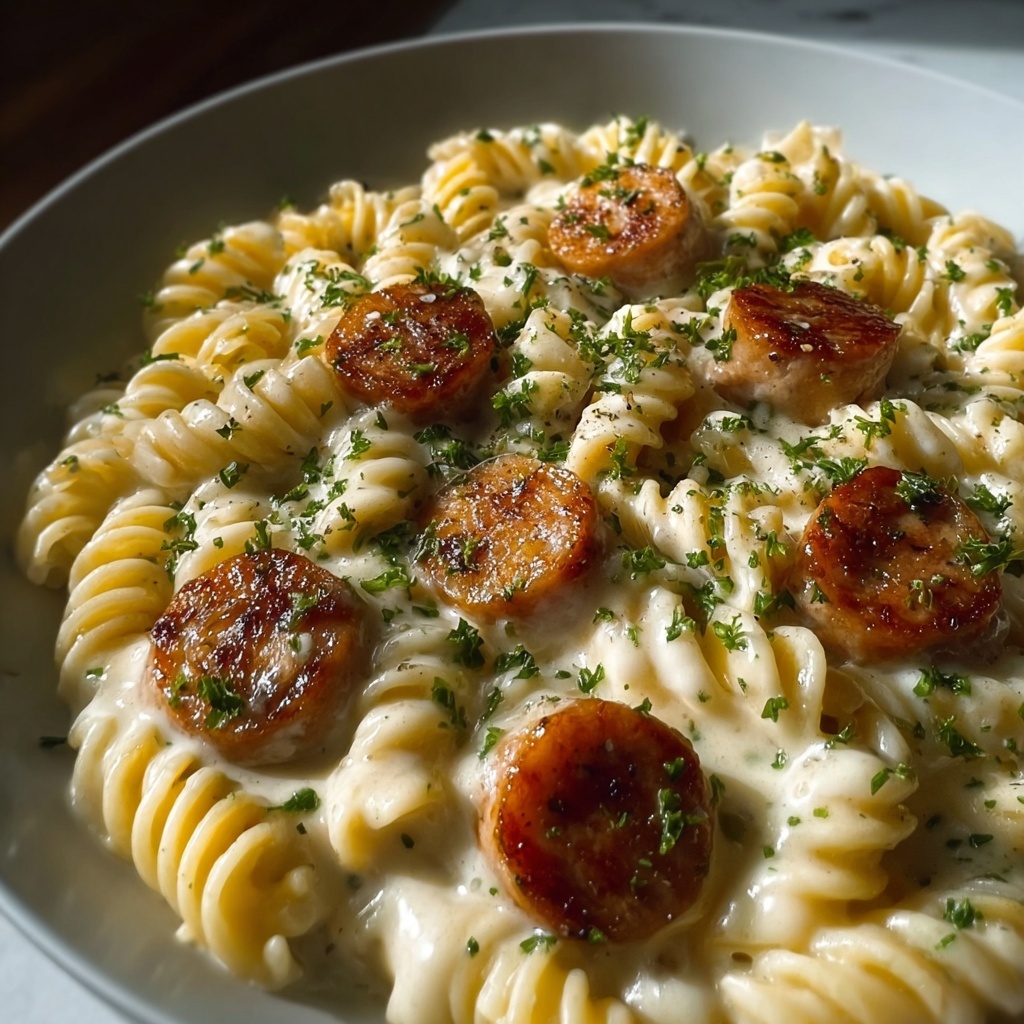 Ultimate Creamy Pepper Jack Chicken & Sausage Pasta Recipe - Recipe Image