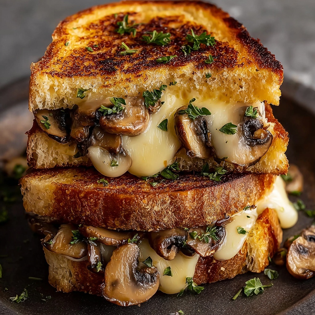 Garlic Mushroom Grilled Cheese Recipe - Recipe Image