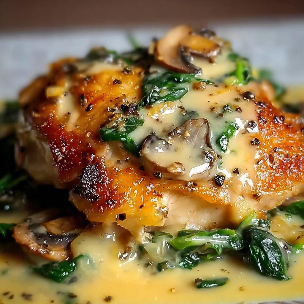 Smothered Chicken with Creamed Spinach Recipe - Recipe Image