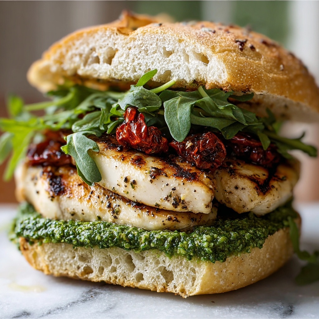 Grilled Chicken Sandwich with Pesto Recipe - Recipe Image