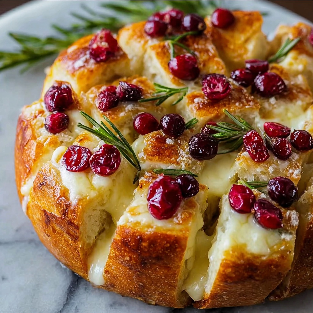 Pull-Apart Sourdough Brie and Cranberry Bread Recipe - Recipe Image