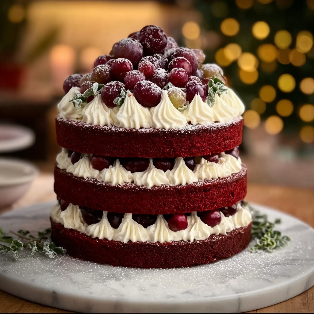 Red Velvet Tree Cake Recipe - Recipe Image