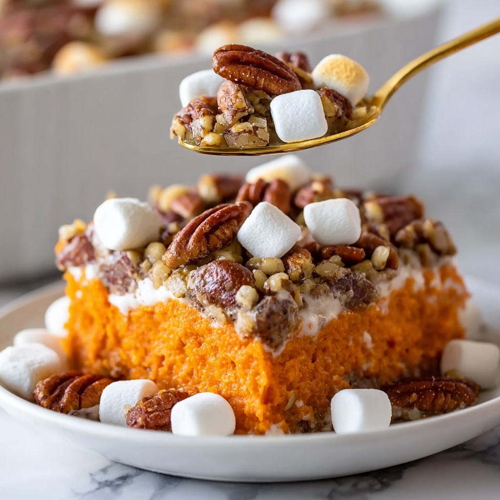 Sweet Potato Casserole with Pecans, Marshmallows, and Pumpkin Spice Recipe - Recipe Image