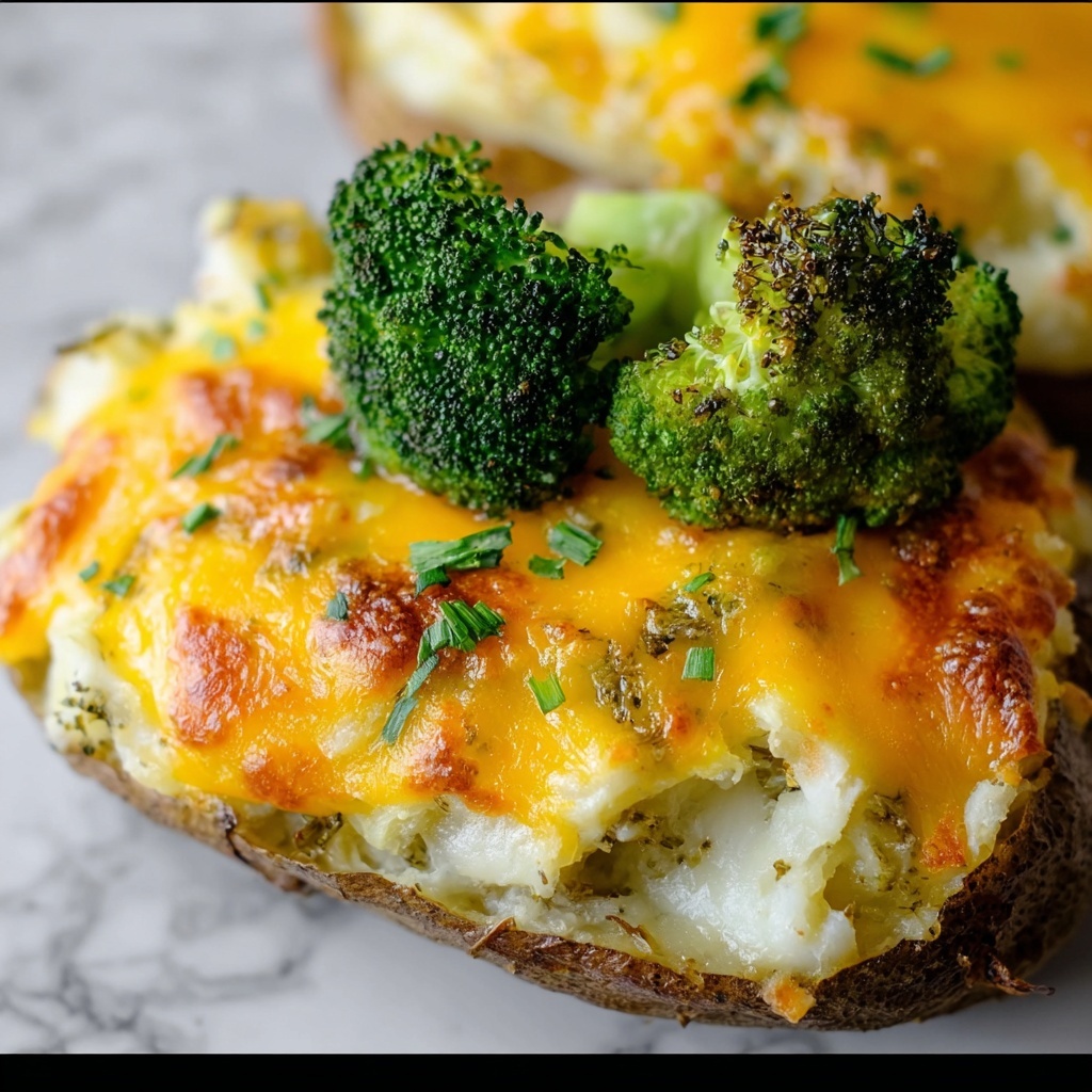 Cheesy Broccoli Twice-Baked Potatoes Recipe - Recipe Image