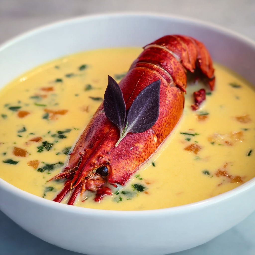 Exquisite Lobster Bisque with Saffron Infusion Recipe - Recipe Image