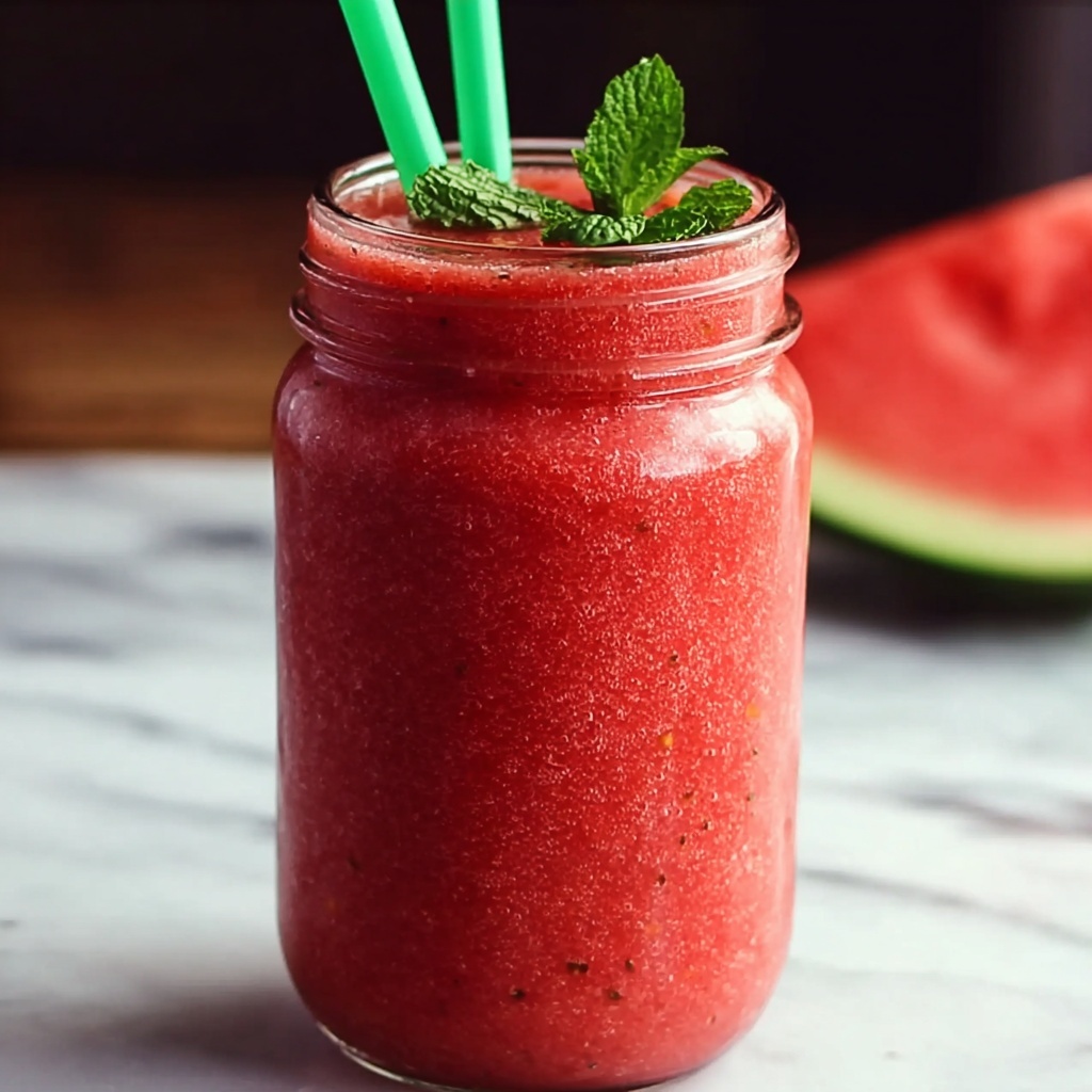 Watermelon Strawberry Smoothie Recipe - Recipe Image
