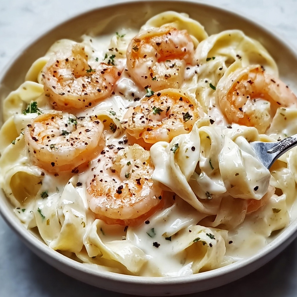 Creamy Alfredo Pasta with Salmon & Shrimp Recipe - Recipe Image