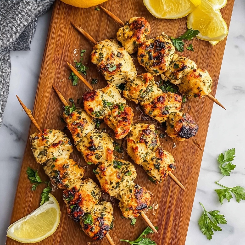 Garlic Parmesan Chicken Skewers Recipe - Recipe Image